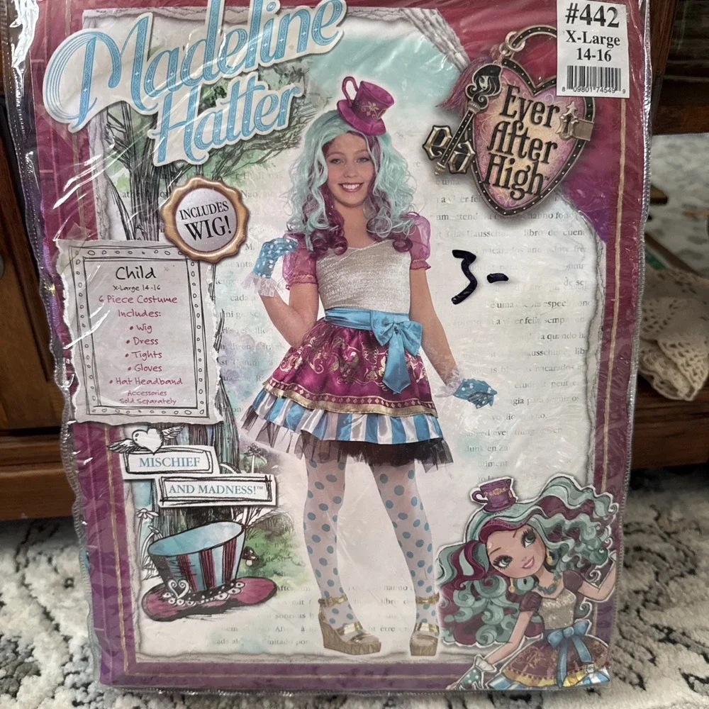 Madeline Hatter Ever After High Child Costume Size X. Large 2014 Cosplay